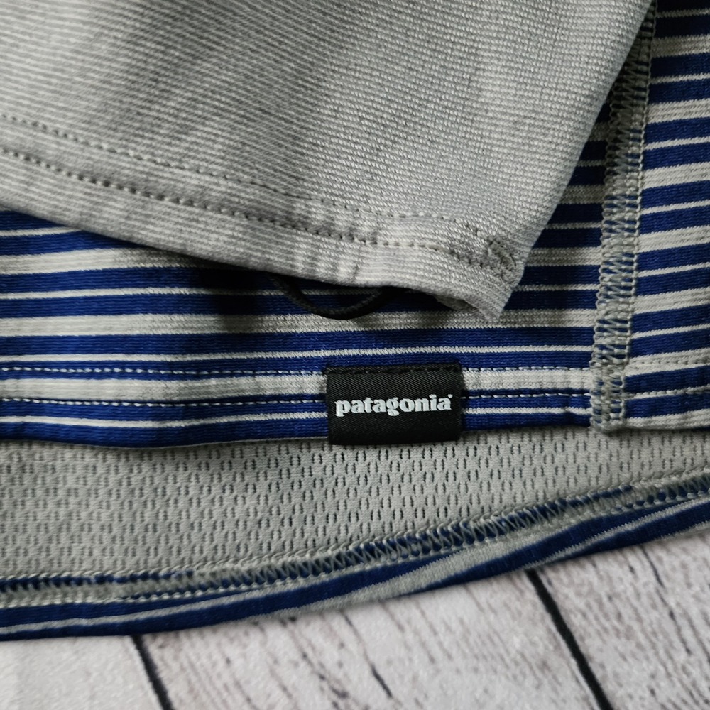 Patagonia Capilene 3 Mens XL Midweight Polartec Striped Base Layer Blue Gray - Picture 2 of 7